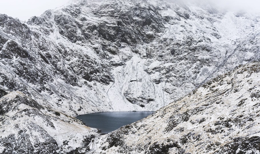 Snowy mountains and lake wallpapers